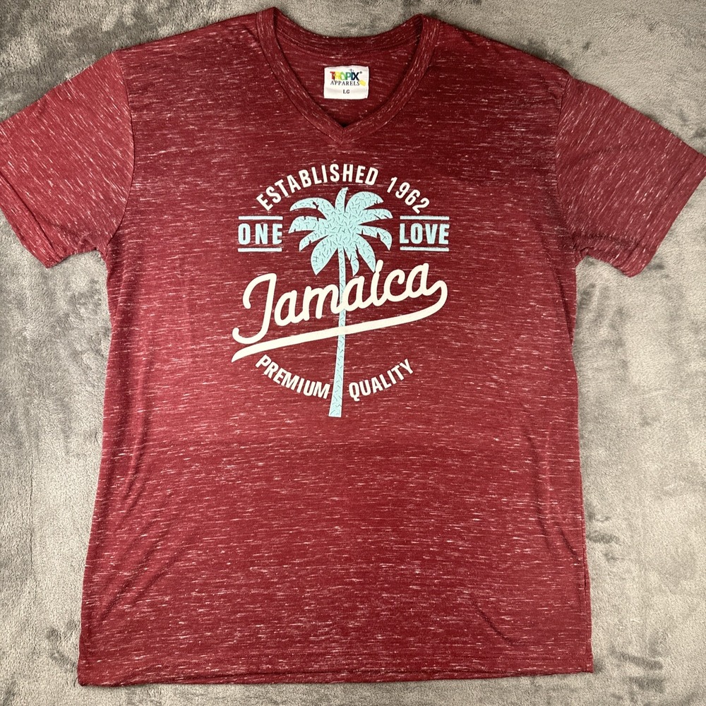 Jamaica Puff Print Tshirt‎ Tropix Tag L Womens One Love